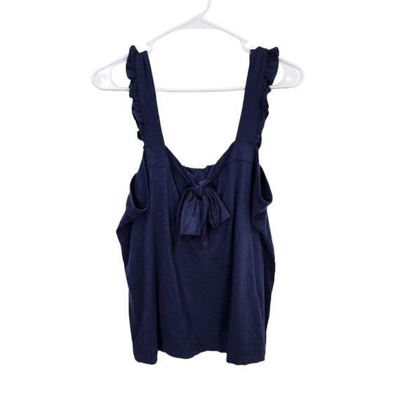 J. Crew Women's Navy Bow Tank Top - L - Picture 2 of 8